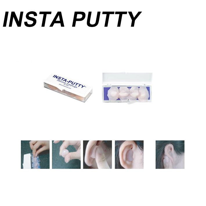 サーフィン 耳栓 シリコン製 INSTA PUTTY  水泳 耳せん ソフト シリコンイヤープラグ 携帯ケース付き メール便送料200円可能