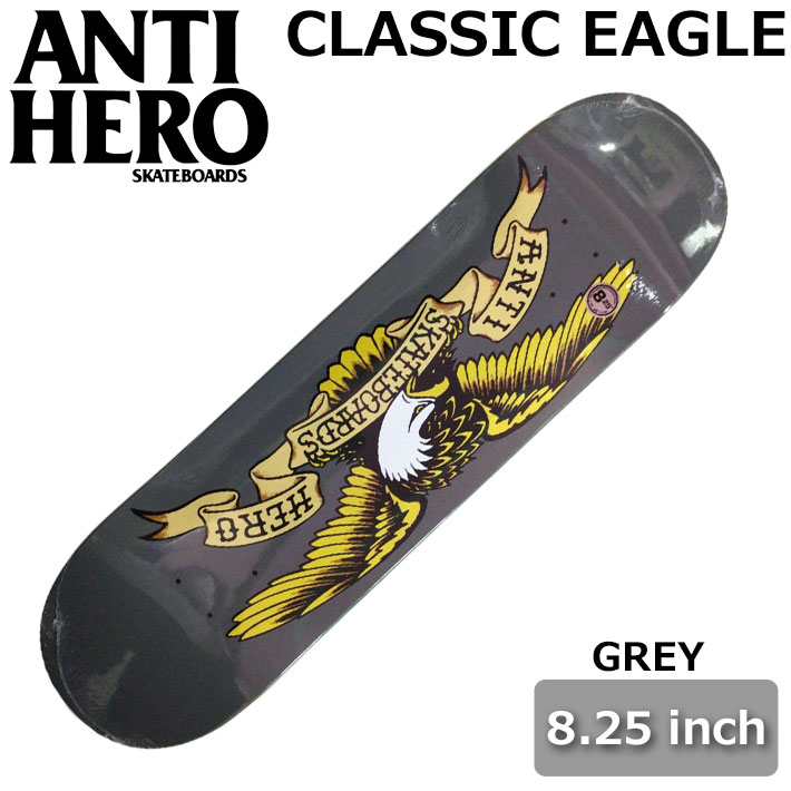 スケート デッキ ANTI HERO アンチヒーロー スケートボード [AN-13] 8.25inch CLASSIC EAGLE GREY スケボー パーツ SKATE BOARD DECK【即】