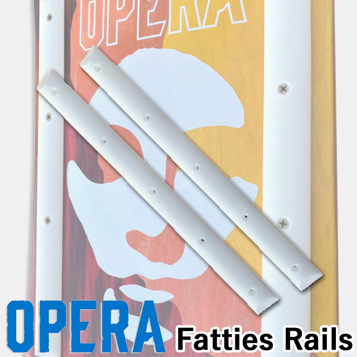 メーカー希望小売価格はメーカーカタログに基づいて掲載していますOPERA オペラ スケートボード 正規販売店 SIDEWALK DISTRIBUTIONが展開する個性派デッキブランドOPERA SKATEBOARDS。 OPERA SKATEは、スケボーをただのスポーツではなく、「ストリートの芸術」として楽しむためのブランドです。 伝統的な劇場のクラシックな美しさと、ストリートのカッコよさをミックスした、シンプルで洗練されたデザインが特徴です。 OPERA Fatties Rails - White オペラ スケート レールバー 大型ボード向けの大型レール。 長さ12.75インチ × 幅1.25インチ × 高さ0.625インチ ※海外生産品の為、多少の傷や汚れ等がある場合がございますがご使用には問題ありません。
