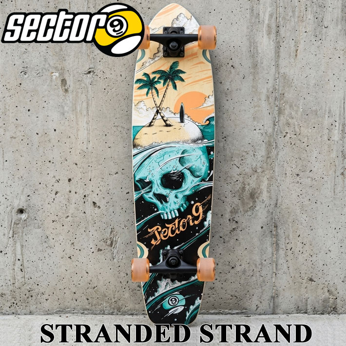 メーカー希望小売価格はメーカーカタログに基づいて掲載していますSECTOR9 セクターナイン サーフスケート 日本正規販売店 創業：1993年 創業者：スティーブ・レイクを中心とした4人の仲間たち アメリカのカルフォルニア州で生まれ、現在ではサンディエゴに拠点を構える サーファーによって、サーファーの為につくられたスケートボードブランド 現在世界57か国で愛されています STRANDED STRAND Nate Reifkeのアートワークが際立っているSTRANDED STRANDは、バンブーとメイプルのハイブリッド構造、キックテール、ネイト・ライフケによるアートワークが特徴です。 8.375インチGullwing Mission Trucks、61mm 78a Nineballs、ABEC 5 Greaseball Bearings、0.25インチリサイクルプラスチック製ライザー、1.25インチ硬化スチールボルト、クリアグリップが付属します。 【CRUISER RIDING STYLE】 SECTOR 9のほとんどのスケートボードはクルージングが可能ですが、クルーザーと指定されたボードは、より方向性のあるシェイプで、ウィールはソフトなものが一般的です。 クルーザーカテゴリーのほとんどは通常のショートボードのテンプレートから作られており、スケートパークやストリートで滑ることができます。 DIMENSIONS - Length: 34.0” - Width: 8.7” - Wheelbase: 20.5” COMPONENTS - 8.375” Gullwing Mission Trucks - 61mm 78a Nineballs - ABEC 5 Greaseball Bearings - 0.25” Recycled Plastic Risers - 1.25” Hardened Steel Bolts - Clear Grip FEATURES - Bamboo & Maple Hybrid - Kicktail - Art by Nate Reifke ご注意ください！ ※海外生産品の為、デッキ及びウイールに多少の傷や汚れ、塗装の剥がれ、塗装のよれ、気泡等がある場合が御座いますが、ご使用には問題無い為、メーカー検品済で良品扱いです。初期不良には該当致しません。 ※入荷時期によりウィールのカラーが異なる場合があります。 ※メーカー画像仕様の為、モニター環境等により多少色味の違いがある場合が御座います。予めご了承ください。 ※イメージとしてAI生成画像を使用しております。ご注意ください。