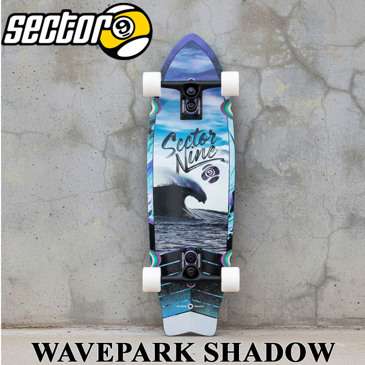 メーカー希望小売価格はメーカーカタログに基づいて掲載していますSECTOR9 セクターナイン サーフスケート 日本正規販売店 創業：1993年 創業者：スティーブ・レイクを中心とした4人の仲間たち アメリカのカルフォルニア州で生まれ、現在ではサンディエゴに拠点を構える サーファーによって、サーファーの為につくられたスケートボードブランド 現在世界57か国で愛されています WAVEPARK SHADOW Sector 9はカリフォルニア州ラホヤのサーファーたちによって設立されたので、スケートボードがずっとサーフィンにインスパイアされたものであることは当然です。 今年のSwell Photo Collectionもその例に漏れません。 タヒチで撮影されたBen Thouard氏の波のイメージは、Sector 9で紹介したことがあるので、ご存知の方も多いでしょう。 【SURF RIDING STYLE】 SECTOR 9のSURFスタイルは、サーフィンの感覚に最も近いスケートボーディングを楽しめるライディングシリーズです。 陸上でのサーフィントレーニングはもちろんサーフィンの感覚を掴むならSURFスタイルがオススメです。 DIMENSIONS - Length: 30.25” - Width: 8.75” - Wheelbase: 12.875” TRUCK - Sidewinder COMPONENTS - 9.0” Gullwing Sidewinder II Trucks - 58mm 78a Nineballs - ABEC 5 Greaseball Bearings - 0.25” Recycled Plastic Risers - 1.25” Hardened Steel Bolts - Regular Grip Tape FEATURES - 7 Ply Maple - Printed Grip Tape - Kicktail - Photography by Ben Thouard ご注意ください！ ※海外生産品の為、デッキ及びウイールに多少の傷や汚れ、塗装の剥がれ、塗装のよれ、気泡等がある場合が御座いますが、ご使用には問題無い為、メーカー検品済で良品扱いです。初期不良には該当致しません。 ※入荷時期によりウィールのカラーが異なる場合があります。 ※メーカー画像仕様の為、モニター環境等により多少色味の違いがある場合が御座います。予めご了承ください。 ※イメージとしてAI生成画像を使用しております。ご注意ください。