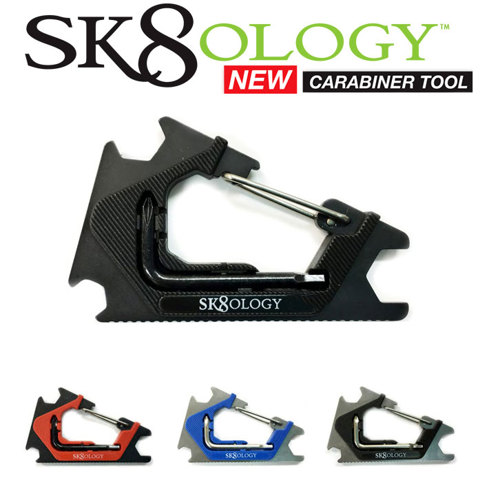 SK8OLOGY スケートオロジー スケートツール CARABINER SKATE TOOL カラビナ スケートボード ツール 万能 レンチ パーツ スケボー sk8【あす楽対応】