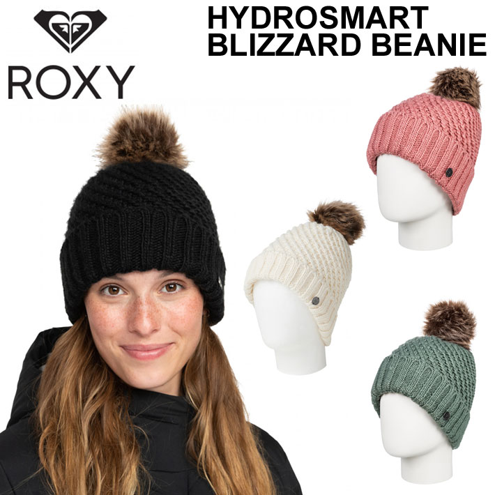 23-24 ニット帽 ROXY ロキシー ビーニー スノーボード レディース HYDROSMART BLIZZARD BEANIE [ERJHA04162] フリースライナー付き 日本正規品【あす楽対応】