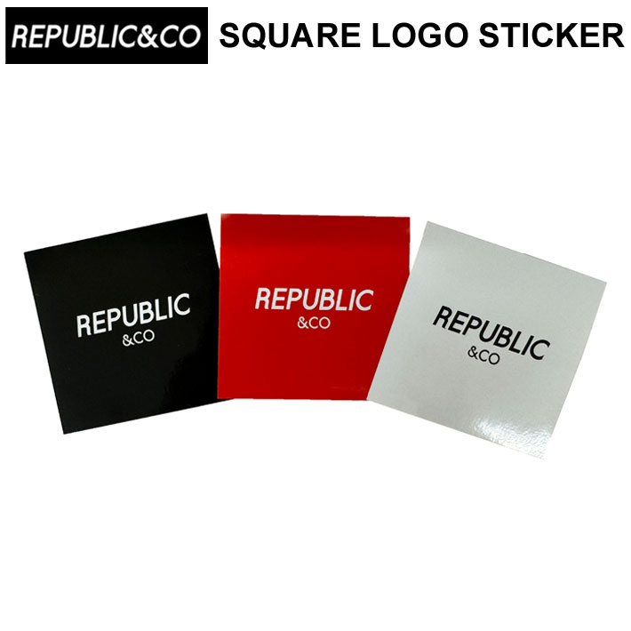 REPUBLIC &CO リパブリック ステッカー SQUARE LOGO STICKER スクエア ロゴ シール ウェア スノーボード アウトドア キャンプ 釣り【あす楽対応】