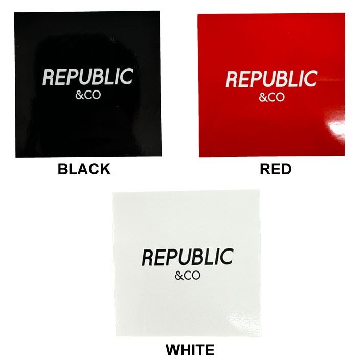 REPUBLIC &CO リパブリック ステッカー SQUARE LOGO STICKER スクエア ロゴ シール ウェア スノーボード アウトドア キャンプ 釣り