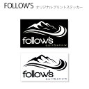 follows 限定ステッカー 四角 山波 プリントステッカー シール アクセサリー 2カラー 120×78mm フォローズ I-1~2 ロゴ 【即】