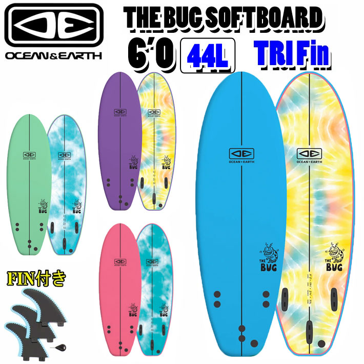 Boards - [follows特別価格] OCEAN＆EARTH オーシャンアンドアース サーフボード THE BUG SOFTBOARD 6’0 TRI ソフトサーフボード トライ ショートボード [営業所止め送料無料]