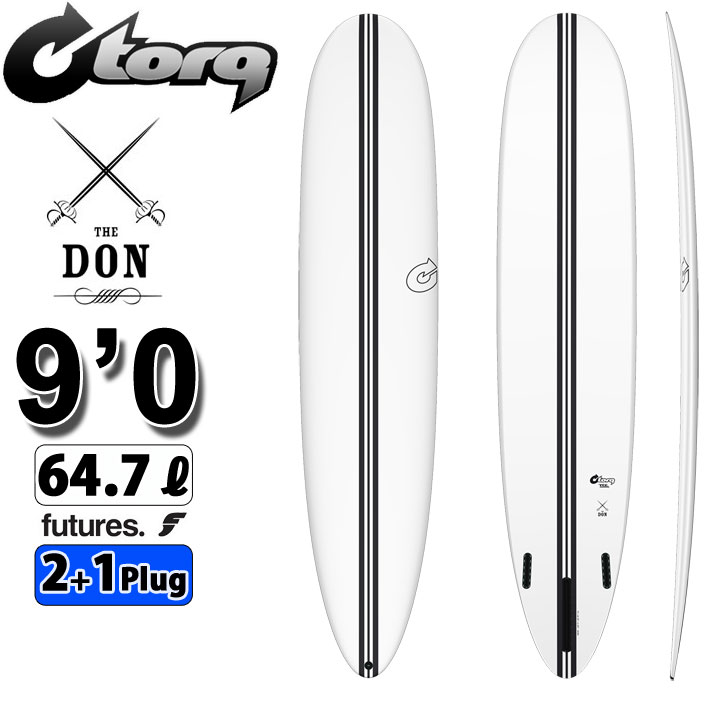 torq surfboard トルク サーフボード TEC DON 9'0 [White] ドン ロングボード 1+2 BOX future 3Plug [営業所留め送料無料]