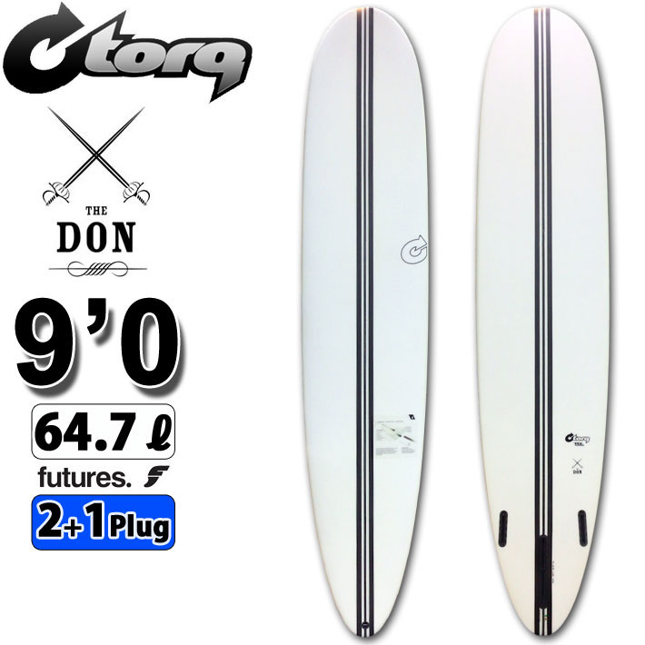 torq surfboard トルク サーフボード TEC DON 9'0 [White] ドン ロングボード 1+2 BOX future 3Plug [営業所留め送料無料]