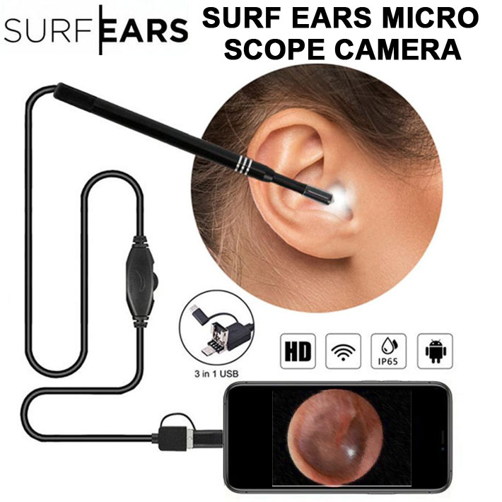 【6月4日～ 3個購入でP10倍】SURF EARS サーフイヤーズ MICRO SCOPE CAMERA マイクロスコープカメラ サーフィン 耳 サーフィン用 水泳用 サーファーズイヤー 防止 撮影