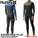 2024 Hurley ウェットスーツ ハーレー フルスーツ  メンズ ADVANTAGE PLUS 3mm × 2mm FULL SUIT CHEST ZIP チェストジップ アドバンテージ プラス サーフィン ウエットスーツ 日本正規品