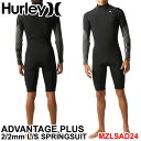 2024 Hurley ウェットスーツ ハーレー ロングスプリング ロンスプ  メンズ ADVANTAGE PLUS 2mm × 2mm SHORT L/S SPRING SUIT CHEST ZIP チェストジップ アドバンテージ プラス サーフィン ウエットスーツ 日本正規品