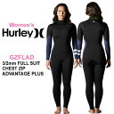 2023 Hurley ハーレー ウエットスーツ レディース  3mm × 2mm CHEST ZIP チェストジップ ADVANTAGE PLUS アドバンテージ プラス サーフィン フルスーツ ウェットスーツ