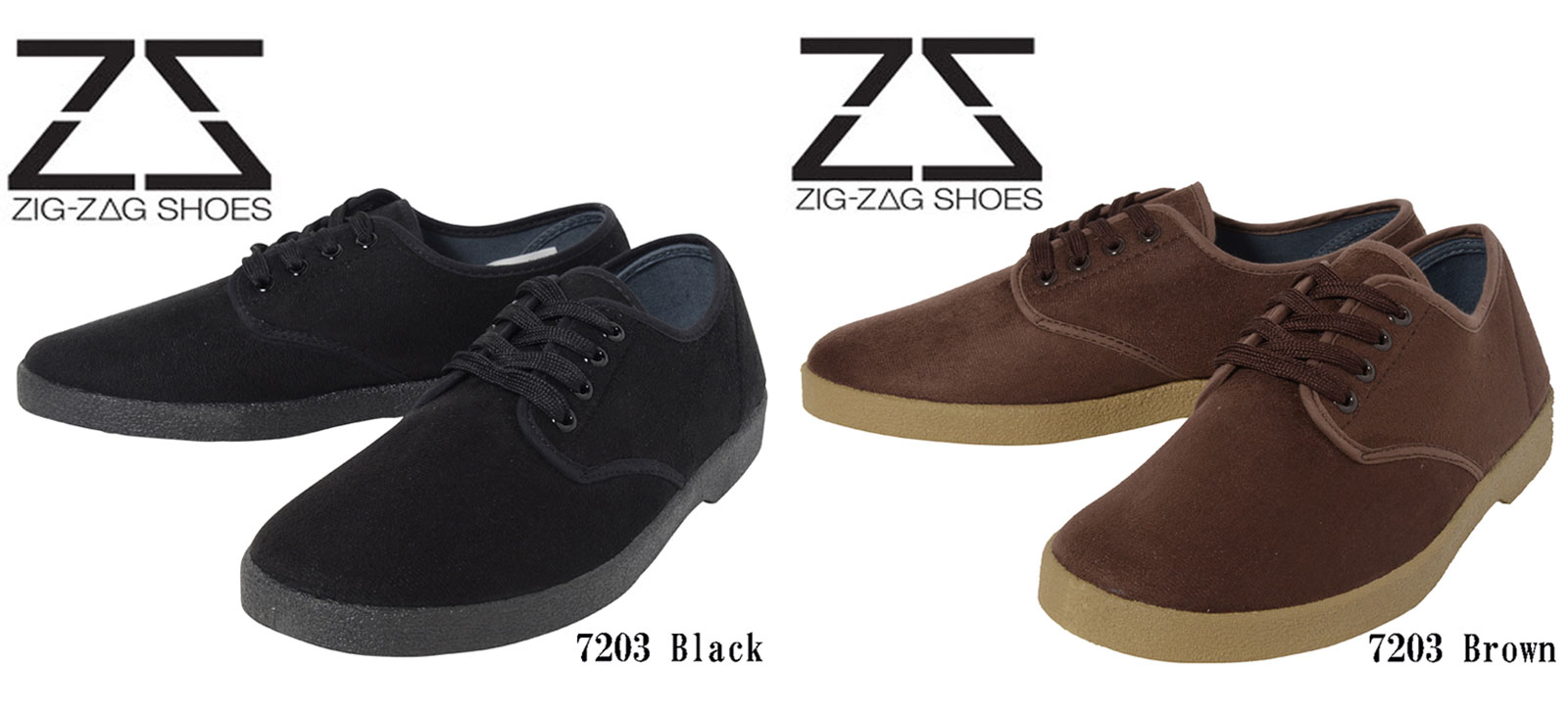 ZIG-ZAG shoes ジグザグシューズ ※7203 シリーズ※カラー:ブラック ブラウン 流行の予感素材はスェードタイプ かなりオシャレ※再入荷しました