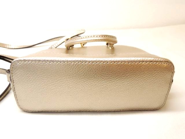 美品 コーチ ミニ ショルダーバッグ ポシェット ■ F56131 メタリック レザー レディース 2WAY COACH □3I