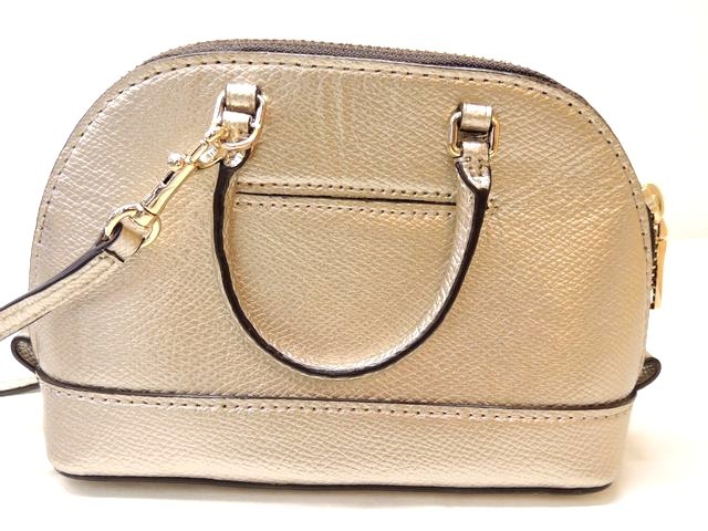 美品 コーチ ミニ ショルダーバッグ ポシェット ■ F56131 メタリック レザー レディース 2WAY COACH □3I