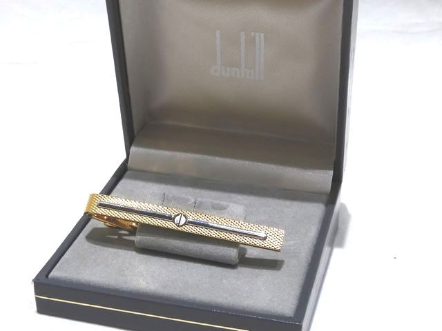 美品 ダンヒル タイバー / タイピン ◇ ゴールド × シルバー カラー メンズ ▼ dunhill dロゴ 3J