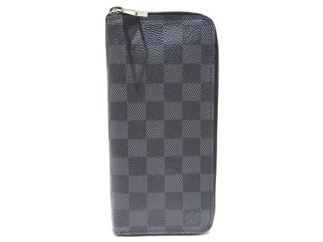 美品 ヴィトン 長財布 ☆ N63095 ジッピーウォレット ヴェルティカル ダミエ グラフィット ▼ LOUIS VUITTON メンズ CA1136 4A