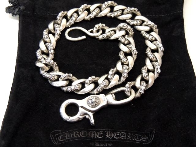 美品 クロムハーツ ウォレット チェーン ロング ■ シルバー SV 925 ファンシーチェーン リンク 1クリップ 33リンク CHROME HEARTS □4E