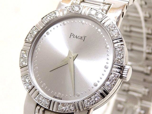 ピアジェ PIAGET ピアジェ レディース 時計 ■ K18 WG ホワイトゴールド 61.8g ダンサー ダイヤベゼル 80564 ウォッチ 750 ラウンド □4D4E