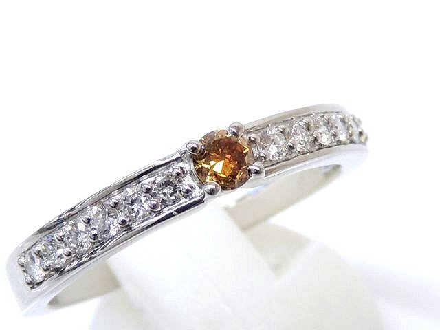 樂天商城 - GSTV購入品 美品 Pt950 プラチナ リング ■ 20号 イエローダイヤ 0.14ct ダイヤ 0.27ct 指輪 □4J