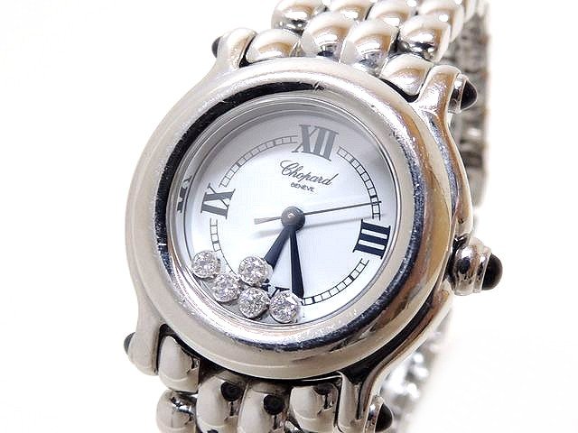 ショパール 時計 ■ 27/8250-23 ハッピースポーツ 5P ダイヤ ステンレス レディース クォーツ 腕時計 Chopard HAPPY SPORT □4Kのサムネイル
