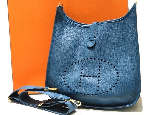 新品同様 エルメス エブリン3 GM 33 ショルダーバッグ ☆ Y刻印 トリヨンクレマンス マラカイト ▼ パンチング HERMES レディース 5A