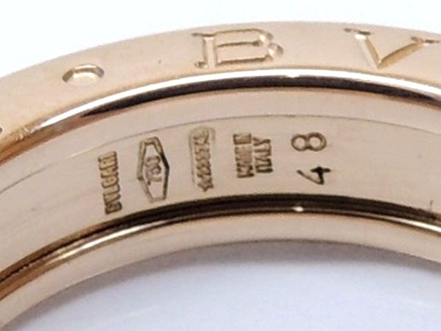 新品同様品 BVLGARI ブルガリ ☆ リング ビーゼロワン 1バンド 8号(48) K18 PG ピン...