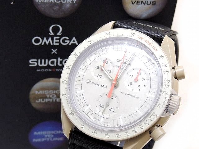 未使用 オメガ × スウォッチ 時計 ■ MISSION TO JUPITER ジュピター スピードマスター メンズ クォーツ 腕時計 OMEGA swatch □5D