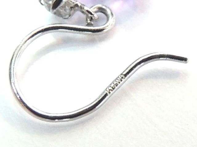 K14 WG ホワイトゴールド ピアス ☆ アメジスト クローバー 四つ葉 小さめデザイン 0.7g レディース □ 5E5F