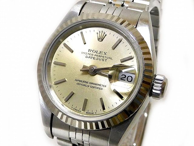 ロレックス 時計 ☆ 69174 E品番 デイトジャスト ステンレス×ホワイトゴールド レディース ROLEX □5I5J