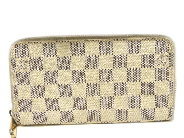 ルイヴィトン ダミエ 財布（レディース） LOUIS VUITTON ヴィトン ジッピーウォレット ダミエ・アズール ☆ N60019 長財布 ホワイト ▼ ラウンドファスナー VI0087 6A