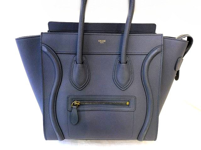 セリーヌ ハンドバッグ セリーヌ CELINE ■ ラゲージ マイクロ ショッパー ハンドバッグ レザー グレー系 □6C イ1000