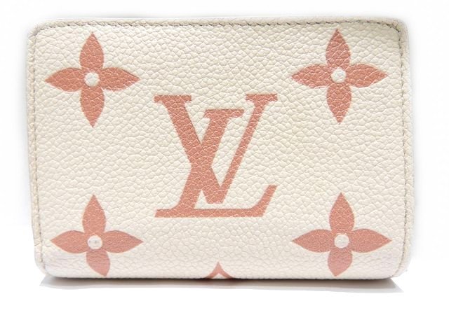 美品 ヴィトン 折り財布 M81927 ☆ ポルトフォイユ・クレア アンプラント レザー 二つ折り ジャイアント ▼ LOUIS VUITTON ベージュ 6D