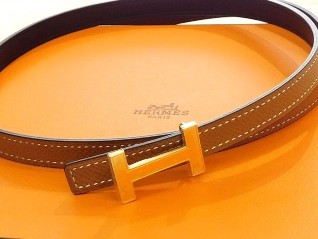 エルメス 未使用 エルメス ベルト Hバックル ■ 13mm リバーシブル ブラック×ゴールド U刻印 レディース HERMES コンスタンス 新品□6E ムニ100