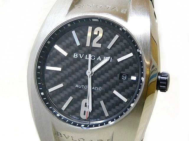 エルゴン ブルガリ 時計■ EG40S エルゴン デイト ステンレス ラバー ブレス メンズ 自動巻き 腕時計 BVLGARI □6E ニニ100