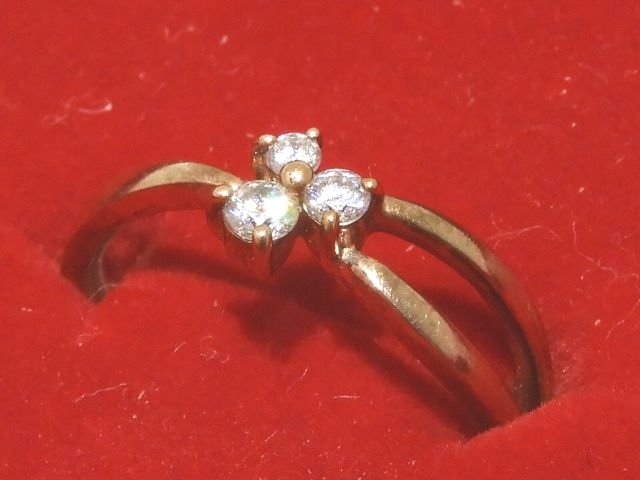 美品 VENDOME AOYAMA ヴァンドーム青山 K10 クリアストーン リング ☆ #7 レディース 指輪 ジュエリー 箱付き ▼ 6G