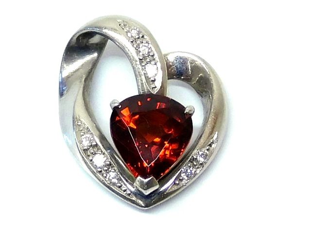 樂天商城 - Pt900 ガーネット 2.503ct ■ ダイヤ 0.09ct プラチナ ペンダント トップ チャーム 5.8g □6I
