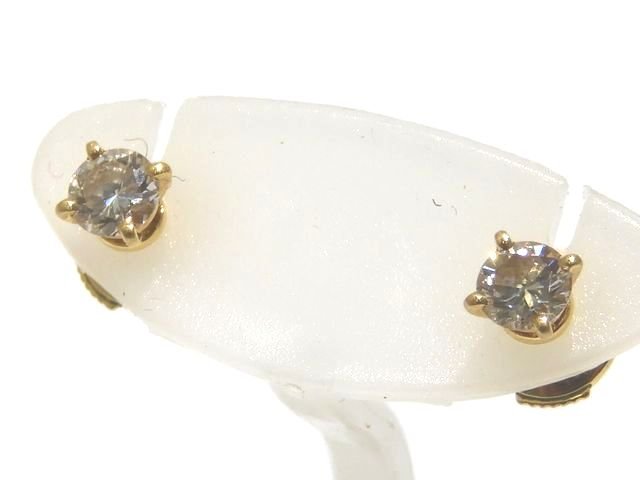 美品 Cartier カルティエ ソリテール クラシック ピアス K18YG ☆ レディース 1895 ...