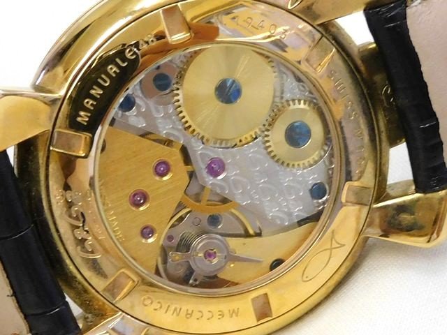 Gaga Milano ガガミラノ マニュアーレ48 時計 ☆ メンズ ウォッチ 手巻き ゴールド×ブラック □6J