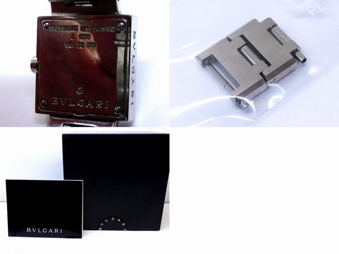 BVLGARI ブルガリ 時計 ■ SQ22SS クアドラード ステンレス スクエア レディース 腕時計 クォーツ 黒文字盤 ウォッチ □6K
