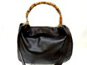 3F グッチ ワンショルダーバッグ ■ 001.1577 バンブー ハンドバッグ 2WAY レディース レザー ブラック バッグ GUCCI □ 7A
