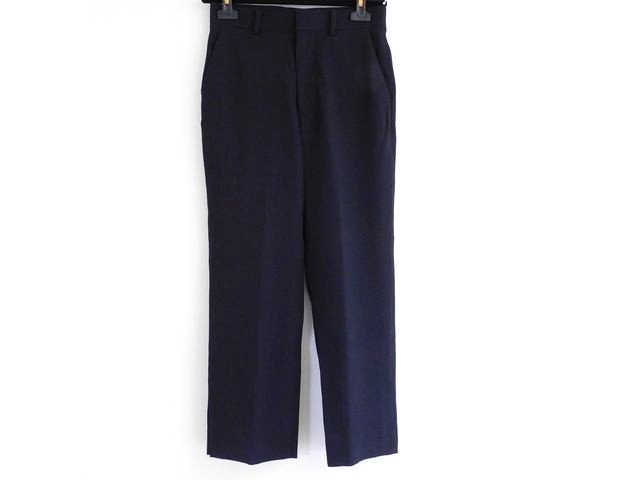 美品 AURALEE オーラリー ■ サイズ0 HARD TWIST WOOL DOBBY SLACKS スラックス パンツ ダークネイビー A20SP06KW □7C