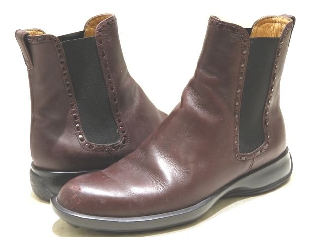 未使用品△TOD'S トッズ サイドゴア レザー アンクルブーツ