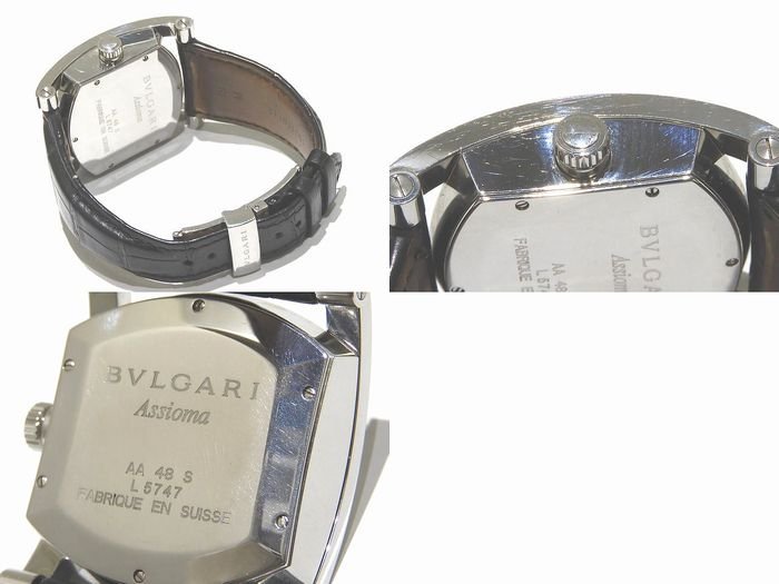 BVLGARI ブルガリ アショーマ メンズ 自動巻き 時計 デイト AA48S シルバーSS 黒文字盤 ブラックレザー Dバッ auc-foresight-10059665 ブランドショップ フォーサイト サンプル画像2