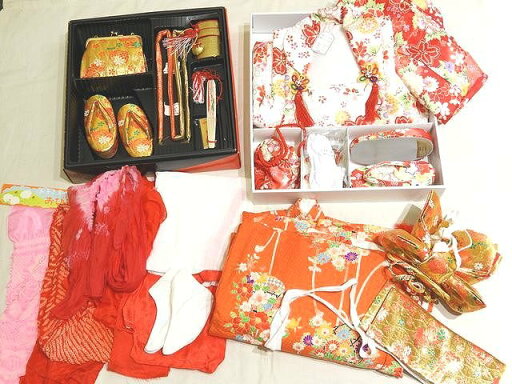 女の子 七五三 祝着 等セット ◇ まとめて 着物 小物 等々 ▼7E 女の子 七五三 祝着 等セット ◇ まとめて 着物 小物 等々 ▼7E