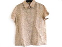 シャネル 半袖 シャツ ■ サイズ 44 ramie ラミー 総ロゴ 99P トップス レディース CHANEL 麻 リネン □7A7E