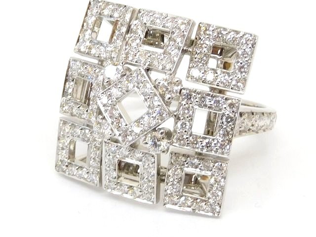 新品同様品 ブシュロン リング ■ アバ ダイヤ K18 ホワイトゴールド 13.5号(54) レディース BOUCHERON □ 7E