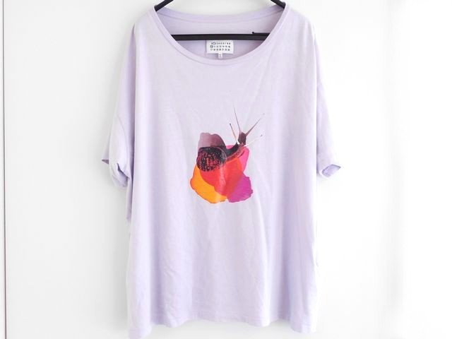 定価92,400円 Maison Margiela メゾン マルジェラ ■ スネイルTシャツ サイズL メンズ Tシャツ かたつむり ラベンダー S50GC0711□7F