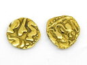 セイロン ベンガル古代金貨 2枚セット チオラ王朝 K9〜K10 画像にてご判断できる方へ■ □7E7F